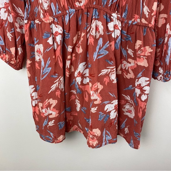 🦋Isabel Maternity Woven Floral Babydoll Top Chiffon Blouse Size XL - Picture 3 of 9